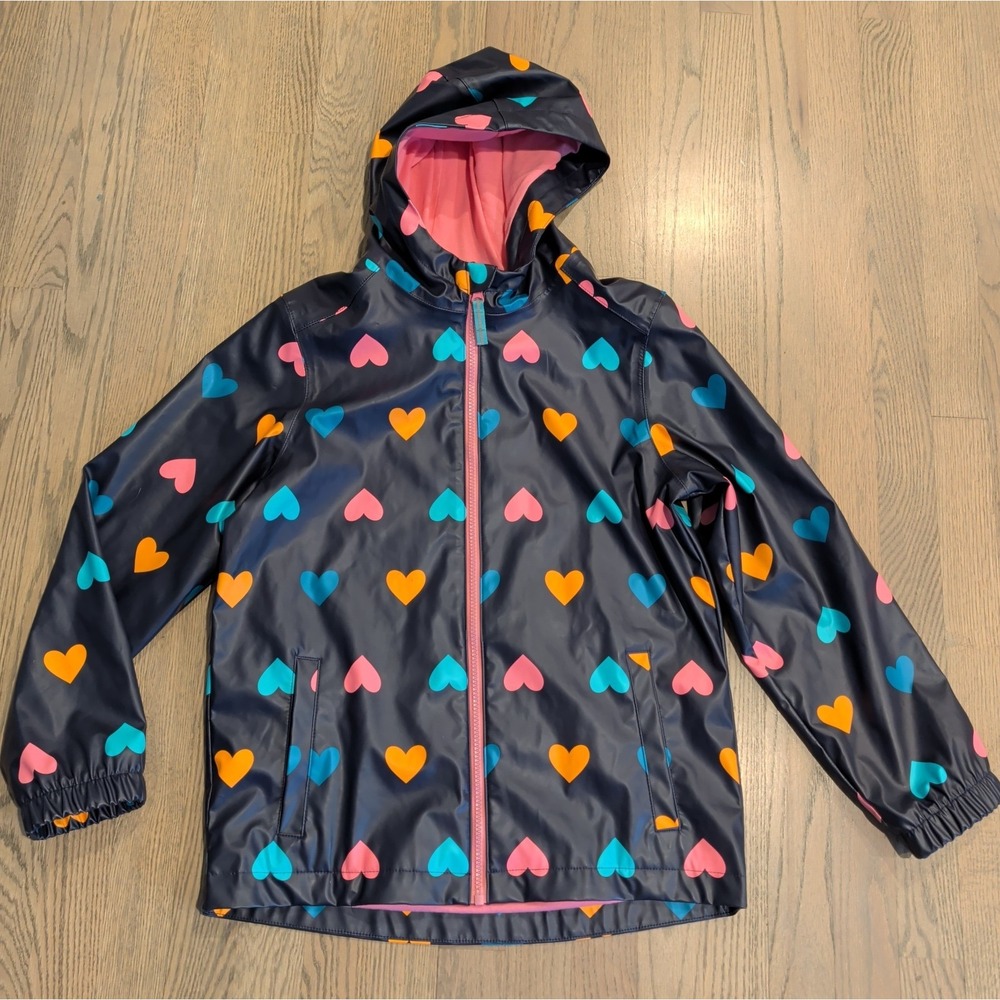 Cat & Jack heart kids raincoat 10-12
